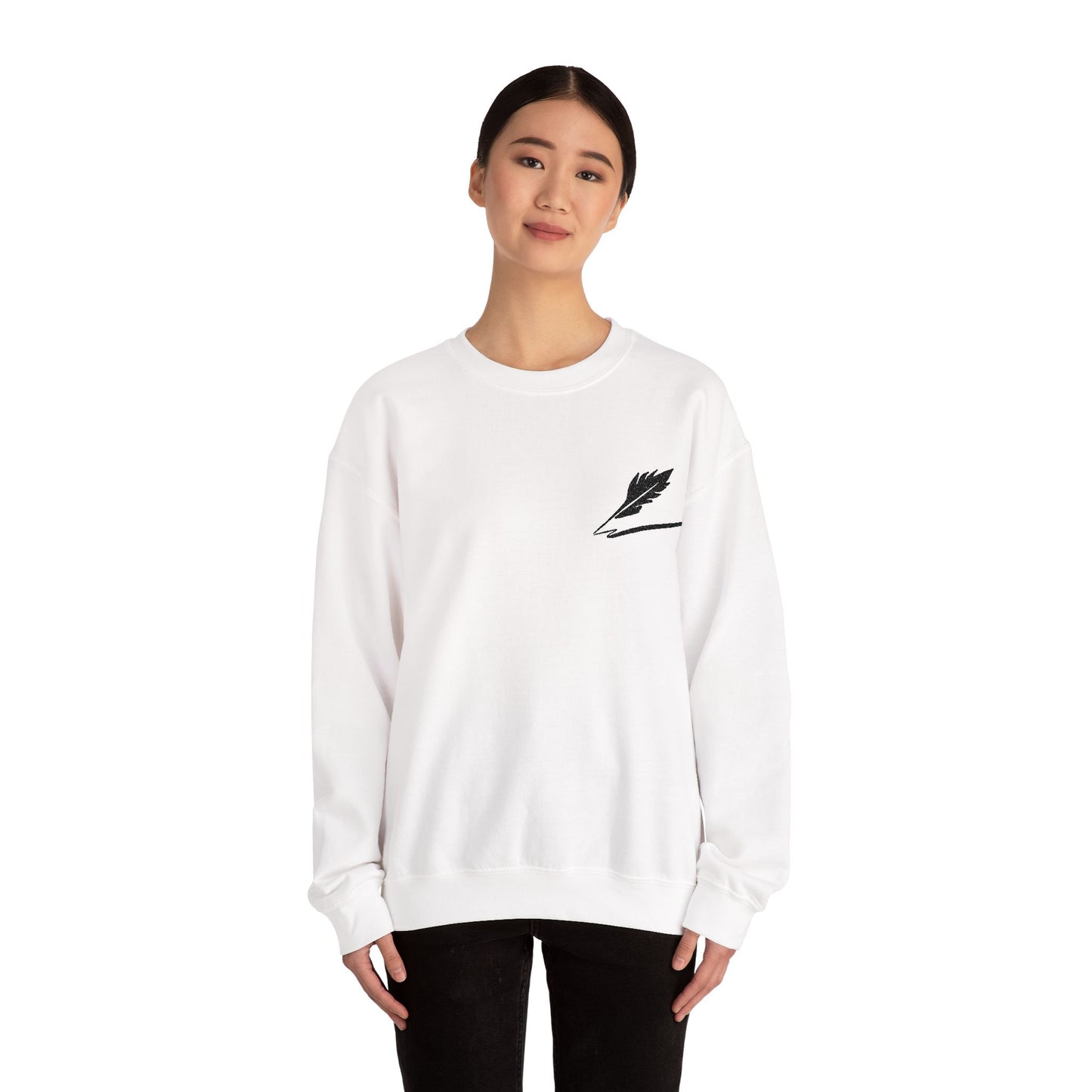 Embroider Unisex Bird Logo Crewneck Sweatshirt