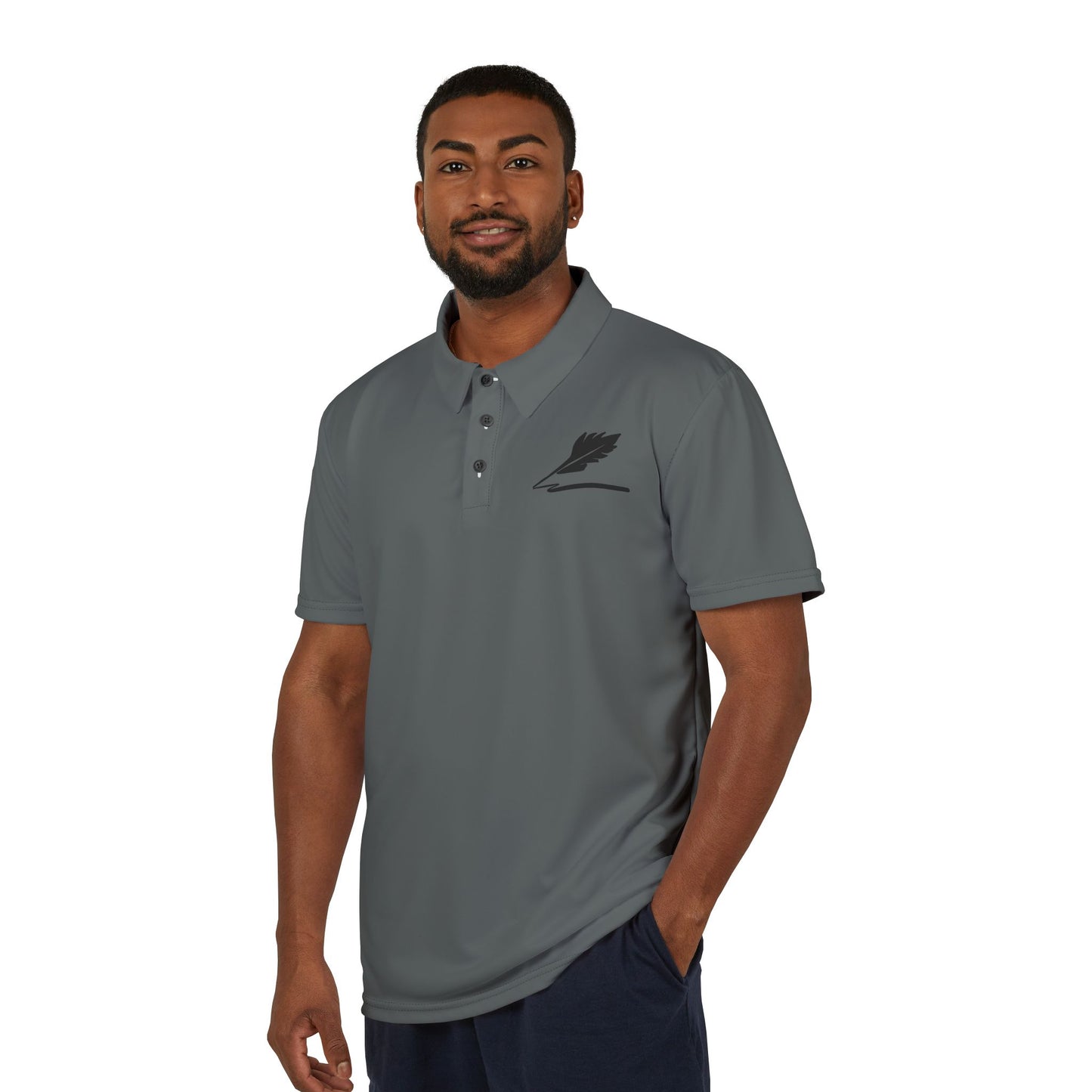 Bird Logo Unisex Polo Shirt (Grey)