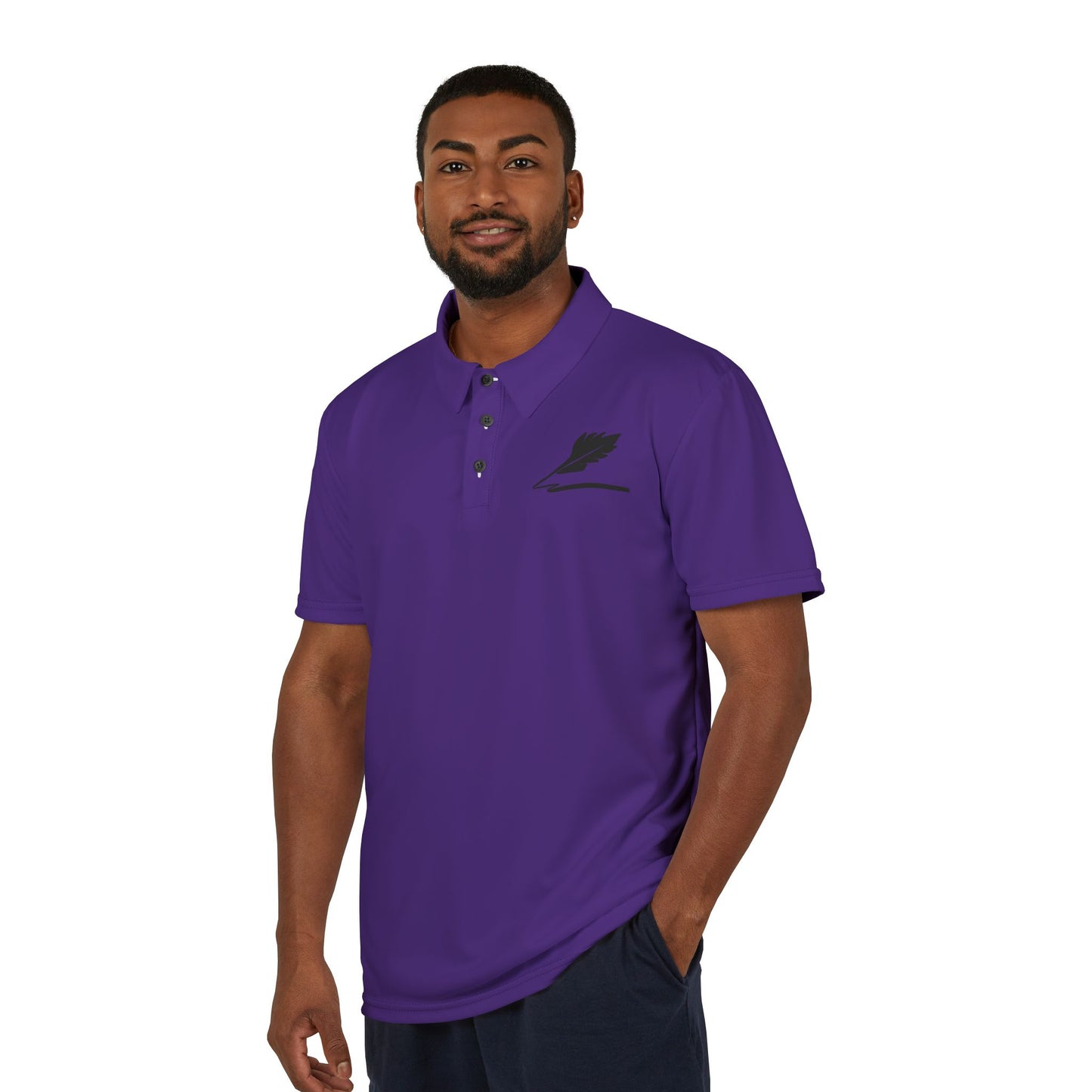 Bird Logo Unisex Polo Shirt (Purple)