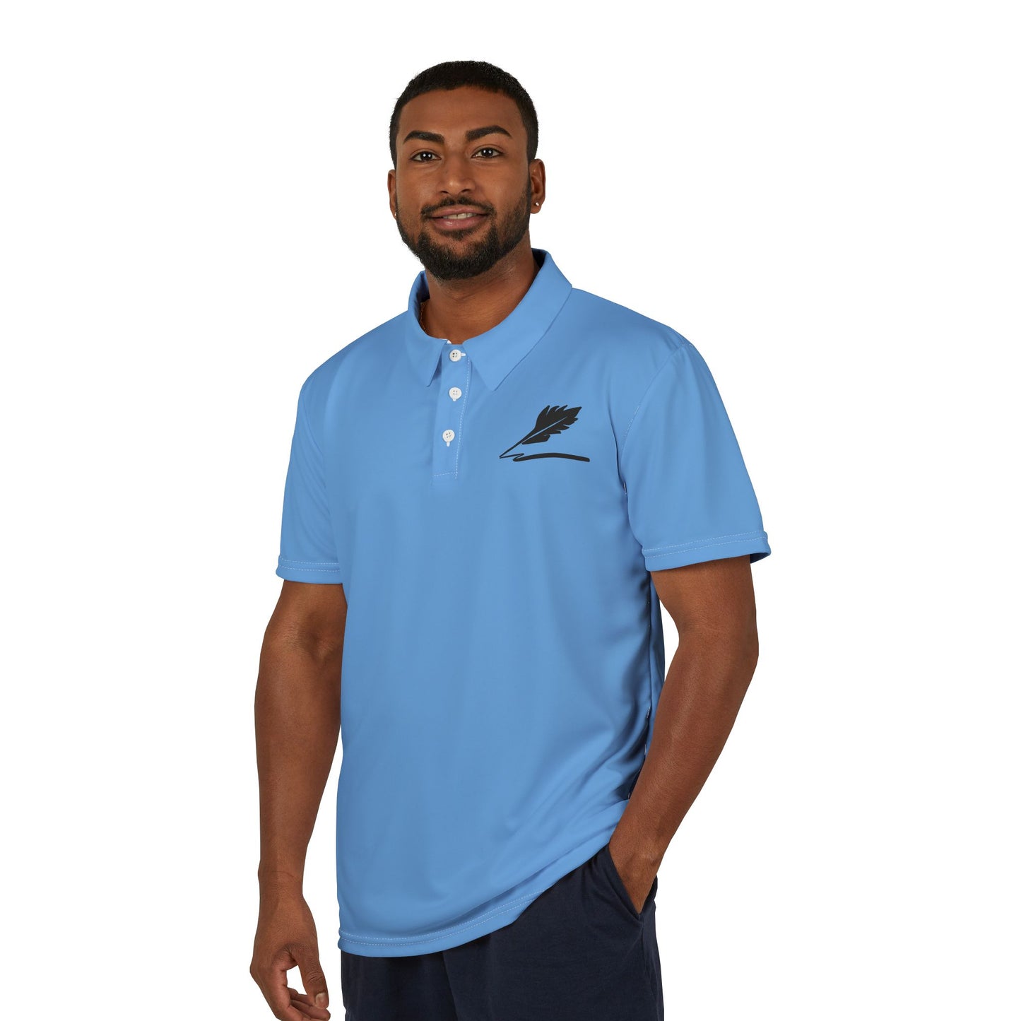 Bird Logo Unisex Polo Shirt (Blue)