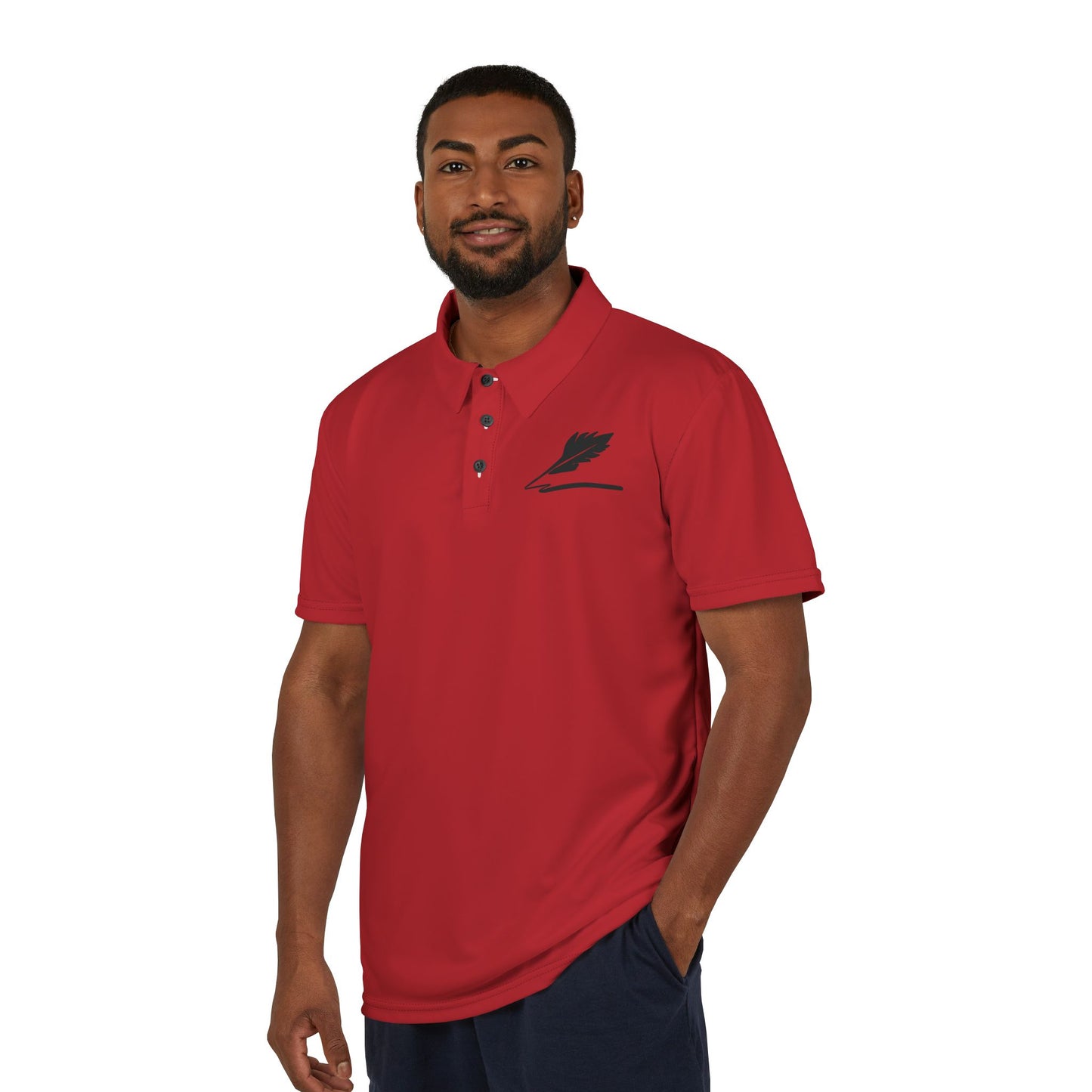 Bird Logo Unisex Polo Shirt (Red)