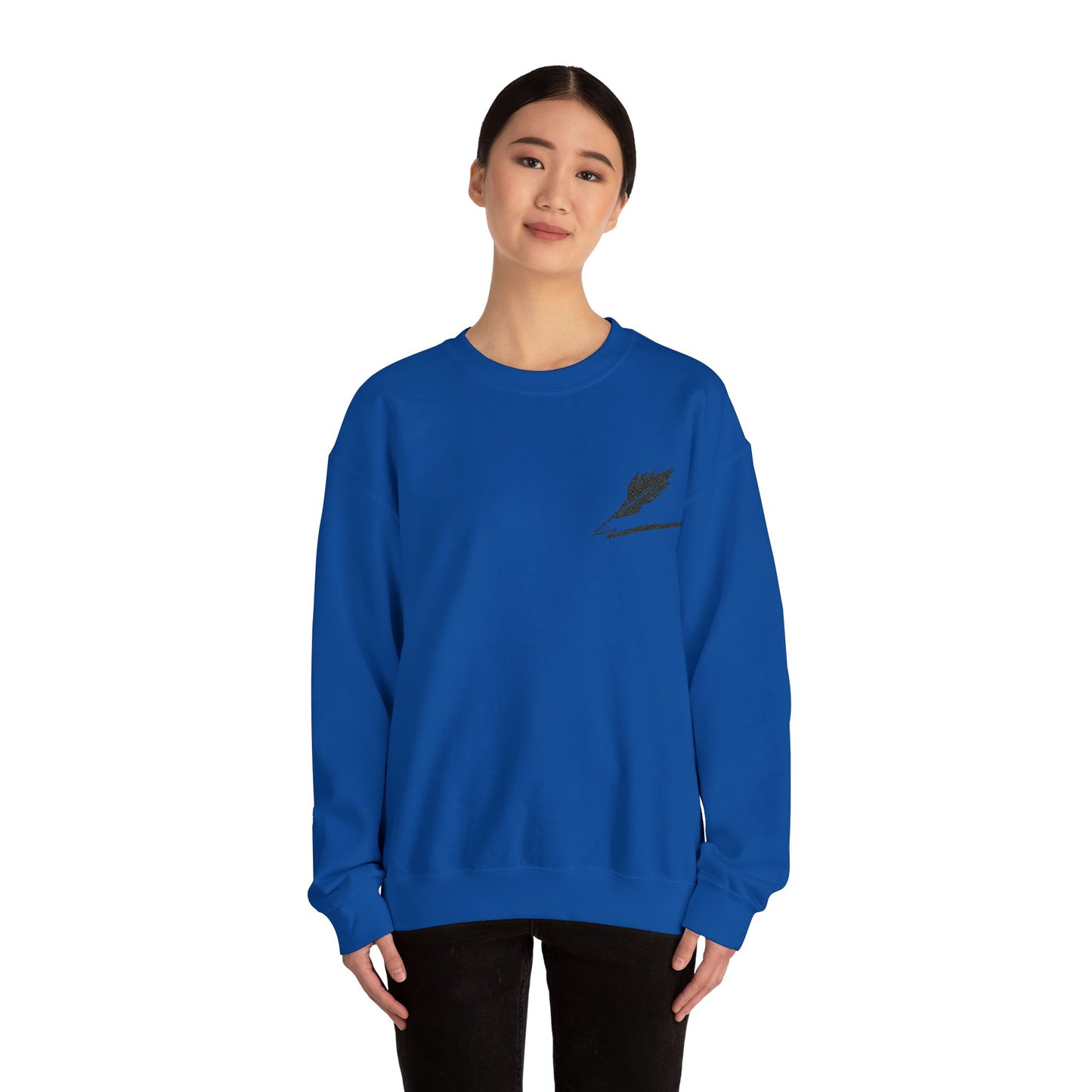 Embroider Unisex Bird Logo Crewneck Sweatshirt