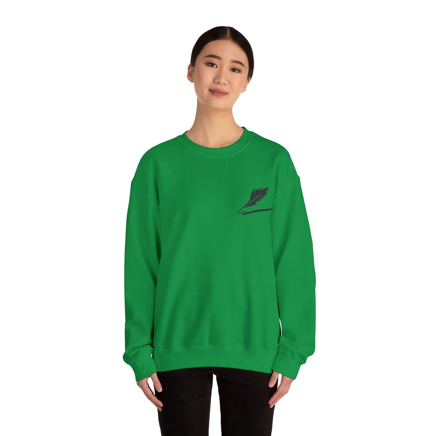 Embroider Unisex Bird Logo Crewneck Sweatshirt