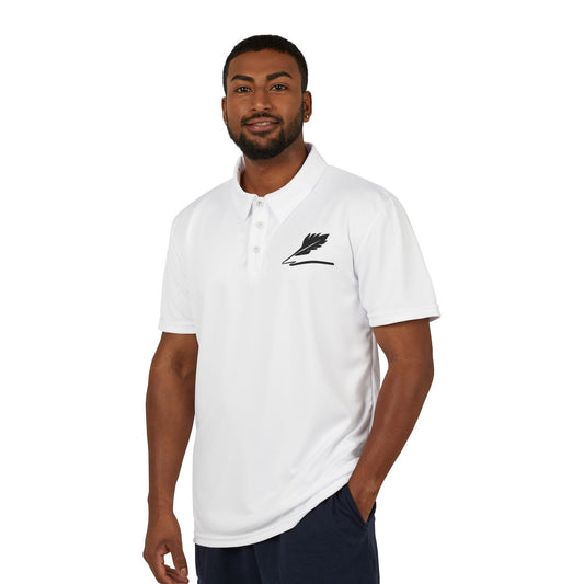 Bird Logo Unisex Polo Shirt (White)