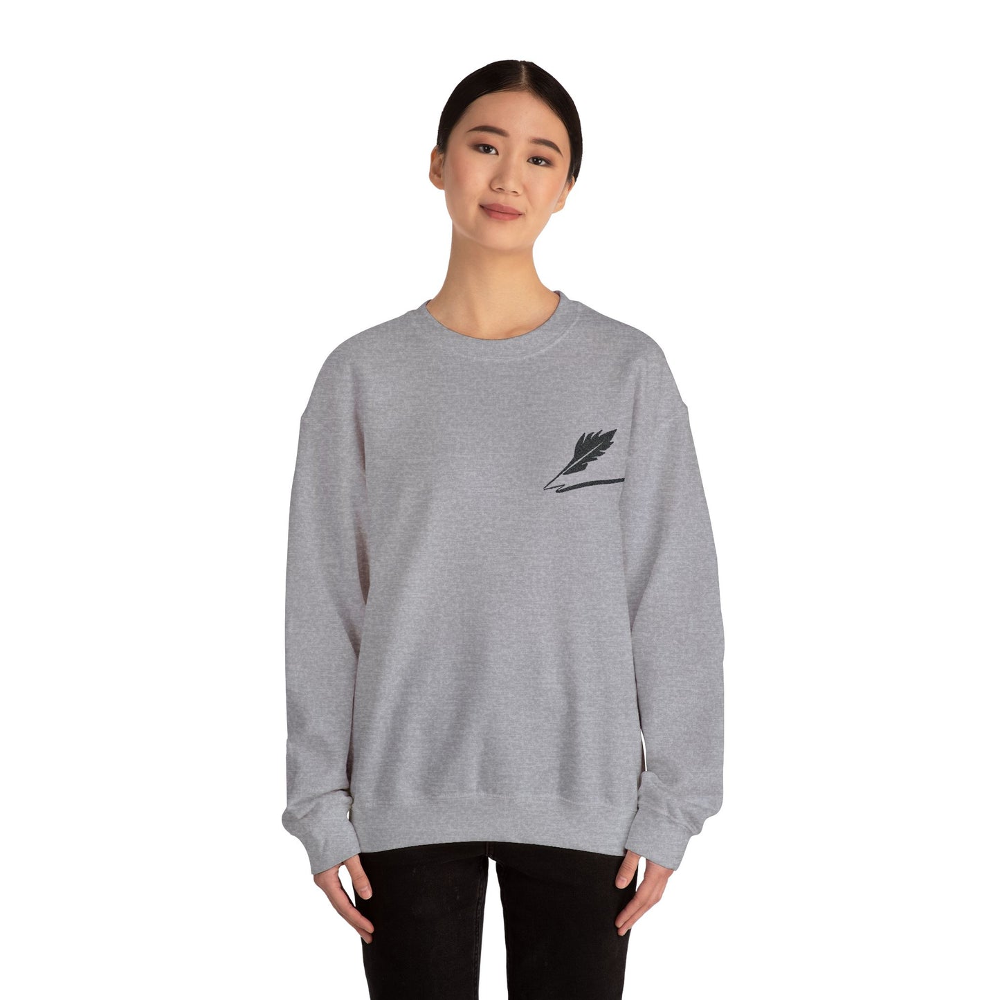 Embroider Unisex Bird Logo Crewneck Sweatshirt