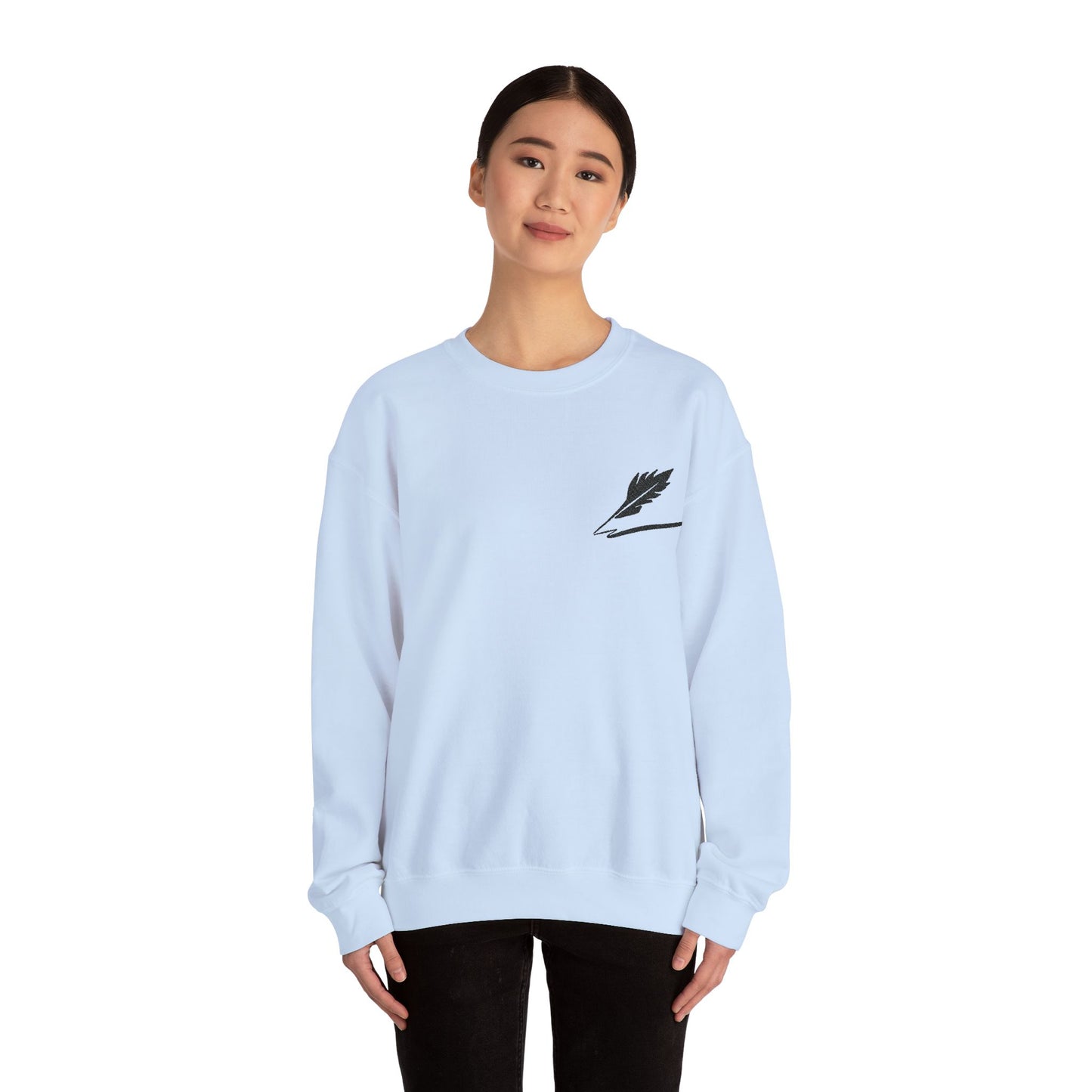 Embroider Unisex Bird Logo Crewneck Sweatshirt